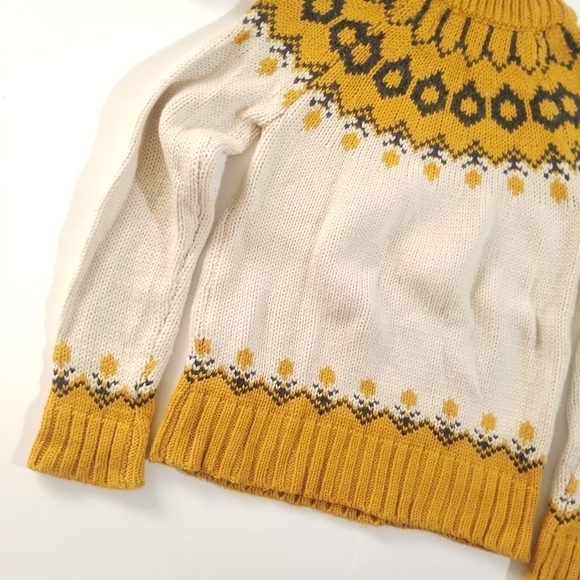 Nasty Gal J.O.A. Malia Mock Neck Sweater JOA Chunky Knit Fair Isle - Picture 14 of 16